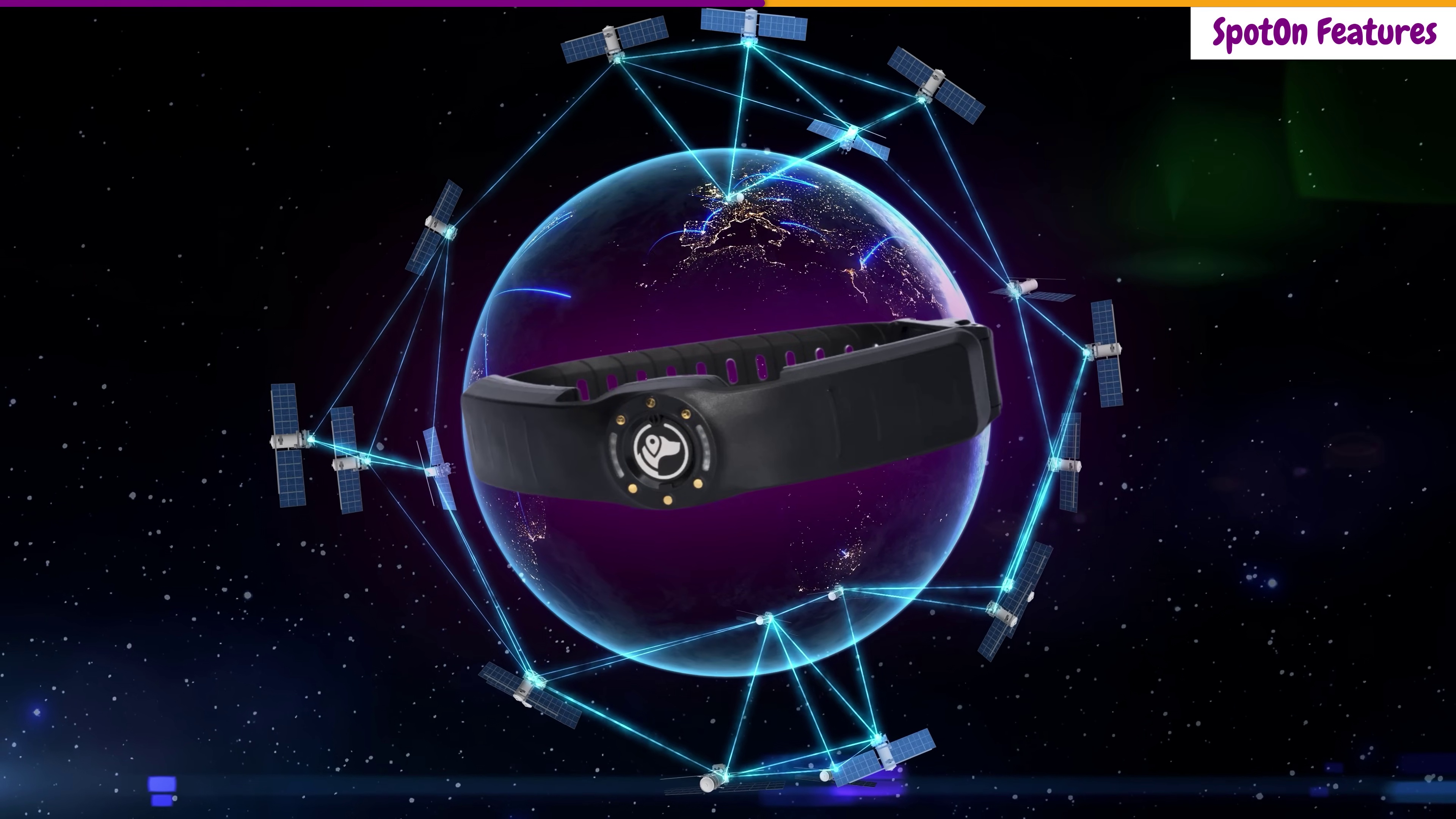 SpotOn Nova GPS fence collar connected to GPS, GLONASS, Galileo, and BeiDou satellite networks — works without cell service